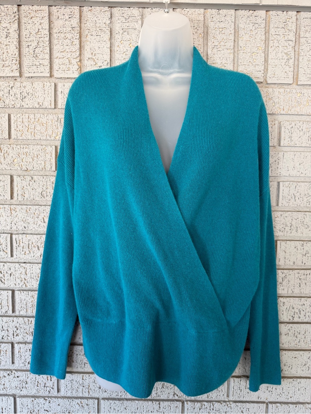 Sundance Daria Cashmere Sweater Size Large Wrap Pullover Knit Ribbed Cozy Office